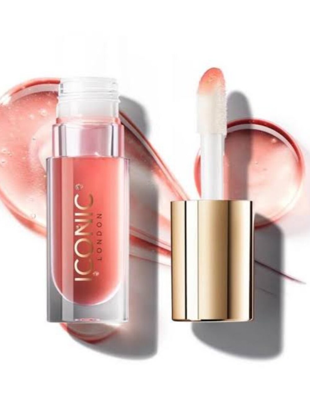 ICONIC LONDON LUSTRE LIP OIL IN SHE'S A PEACH NEW UNUSED
